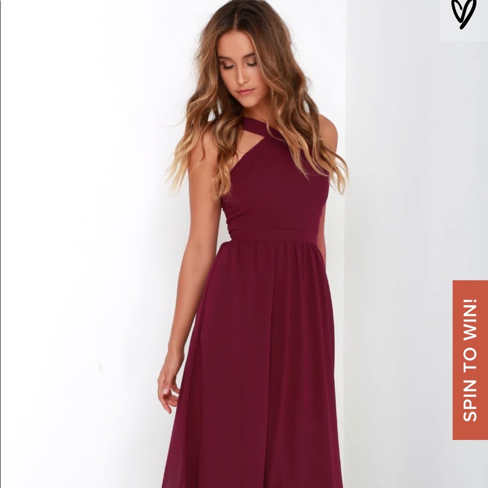 SOLD Lulu’s Maroon Maxi Dress